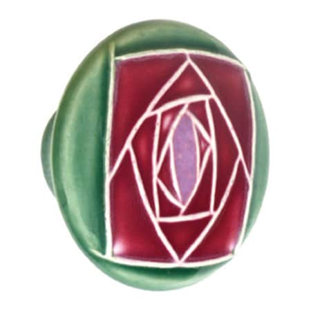 Acorn Mfg Lg Rd Green with Sq Mauve Rose PR2YP